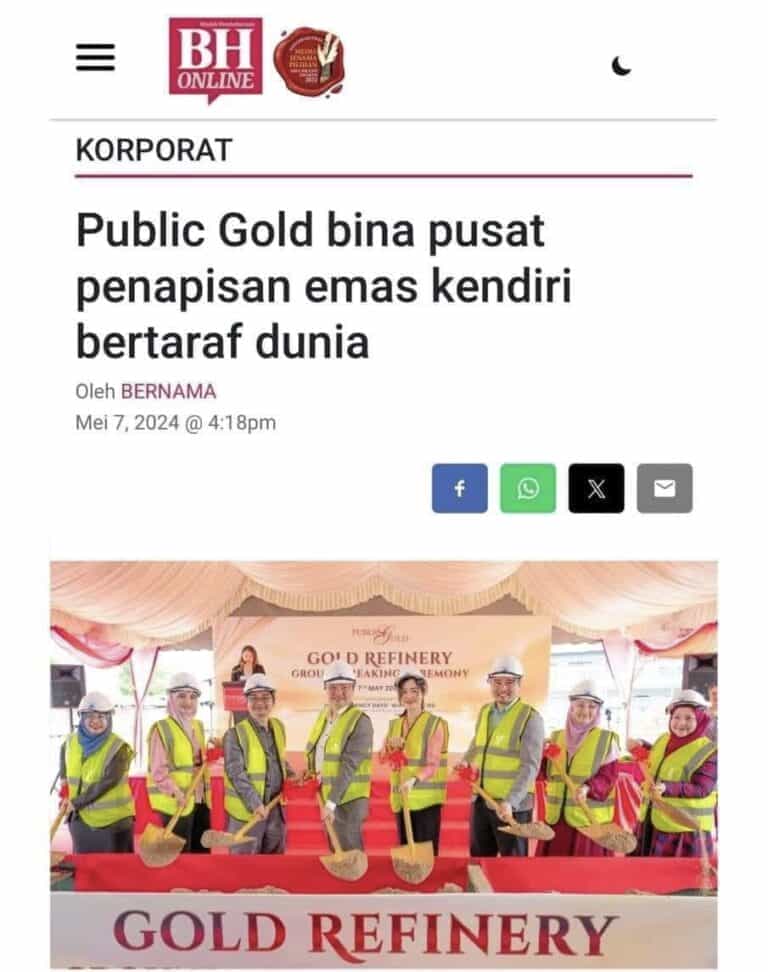 Upacara Perasmian Pecah Tanah Kilang Penulenan Emas Pertama Public Gold di Batu Kawan, Pulau Pinang